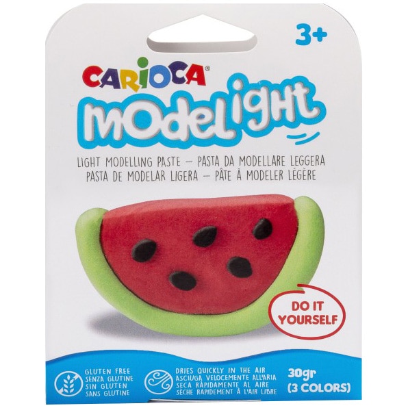 Plastilina ModeLight Carioca Pepene, 3 culori/set