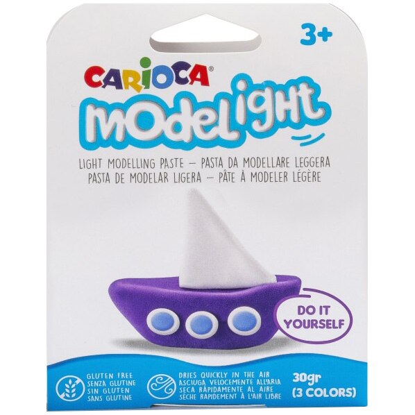 Plastilina ModeLight Carioca Barca, 3 culori/set
