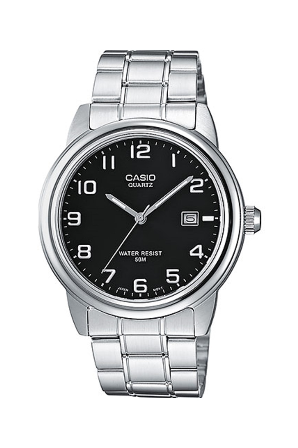 Casio, Ceas din otel inoxidabil, Argintiu/Negru