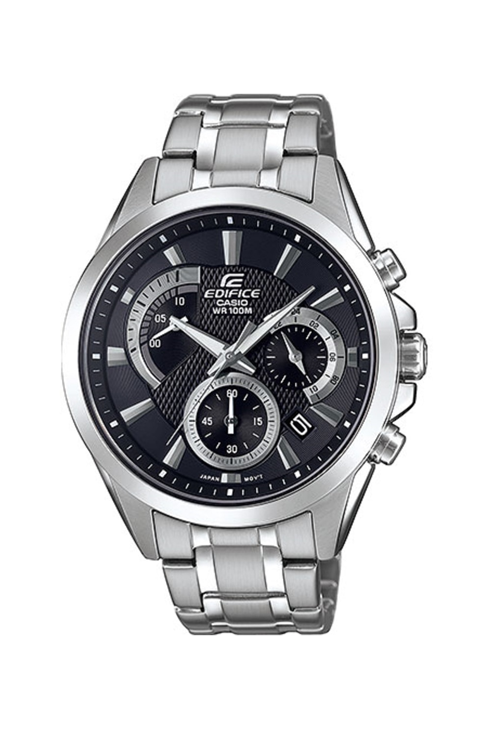 Casio, Ceas cronograf de otel inoxidabil, Argintiu/Negru