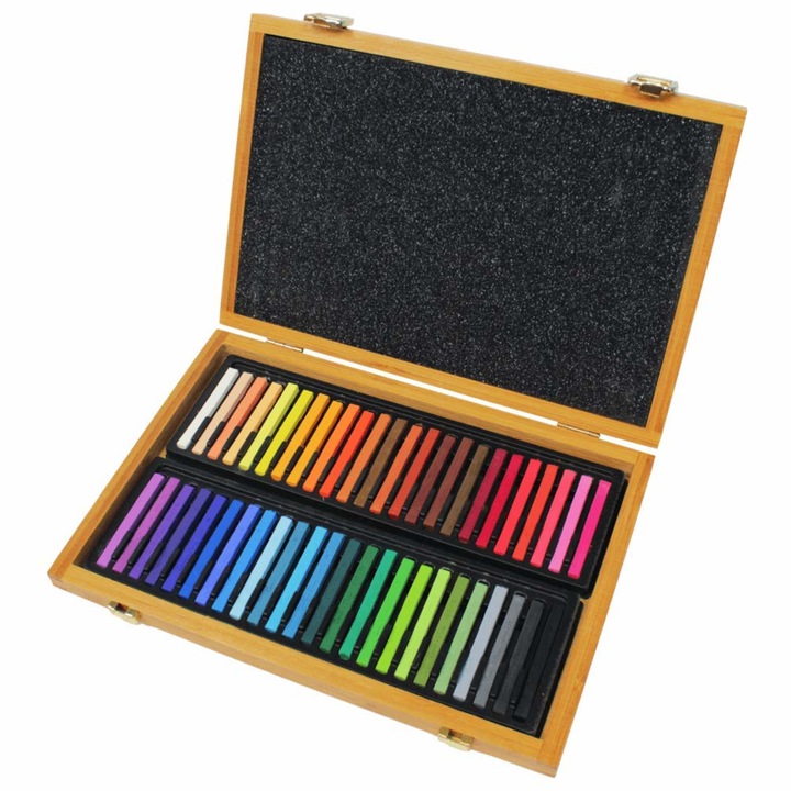 Set bambus, pastel cretat Conte Carres, 48 bucati