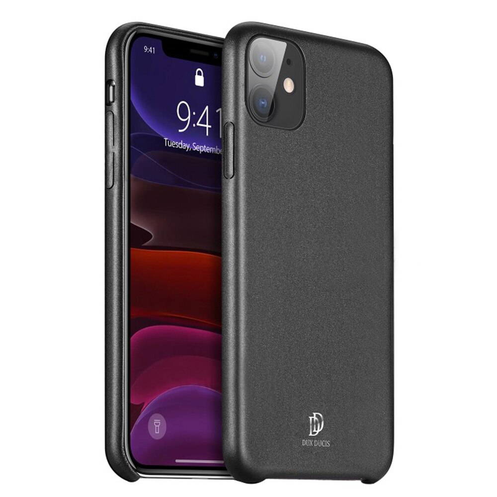 Husa Thin Skin OptimDux, Piele Ecologica , pentru Apple iPhone 11, Negru