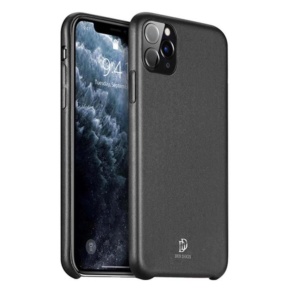 Husa Thin Skin OptimDux, Piele Ecologica , pentru Apple iPhone 11 Pro, Negru
