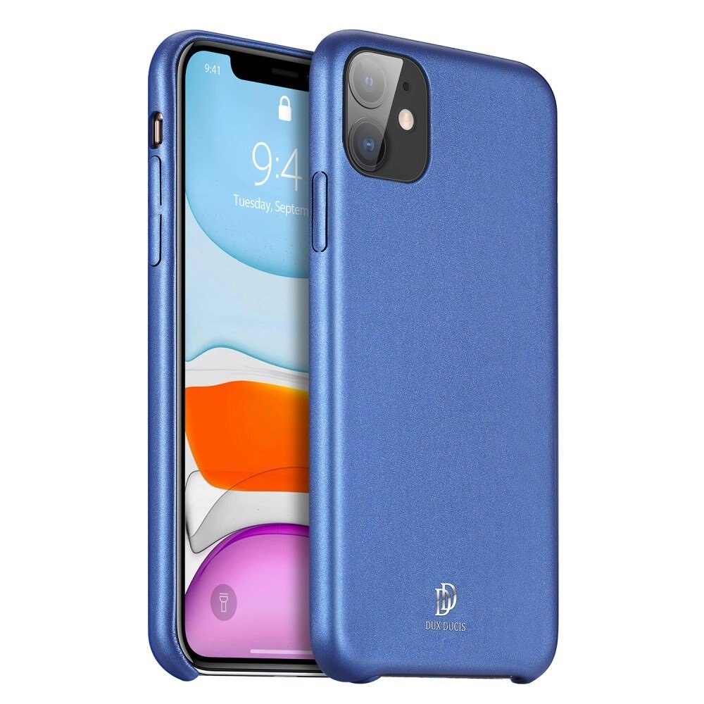 Husa Thin Skin OptimDux, Piele Ecologica , pentru Apple iPhone 11, Blue