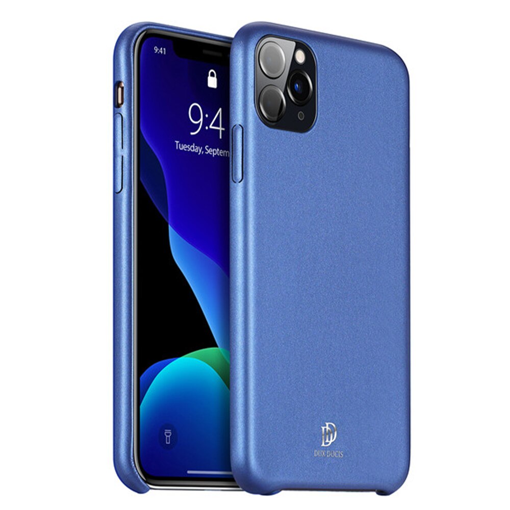 Husa Thin Skin OptimDux, Piele Ecologica , pentru Apple iPhone 11 Pro, Blue