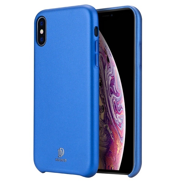 Husa Thin Skin OptimDux, Piele Ecologica , pentru Apple iPhone X, Blue