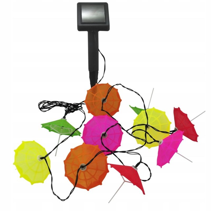 Ghirlanda Umbrele LED, Polux, lungime 1.8 m, 2 moduri iluminare, multicolora, IP44