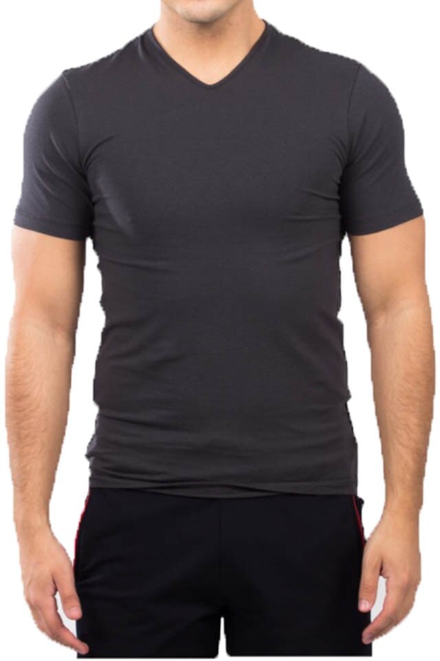 Tricou barbati slim fit for him andu, Gri afumat