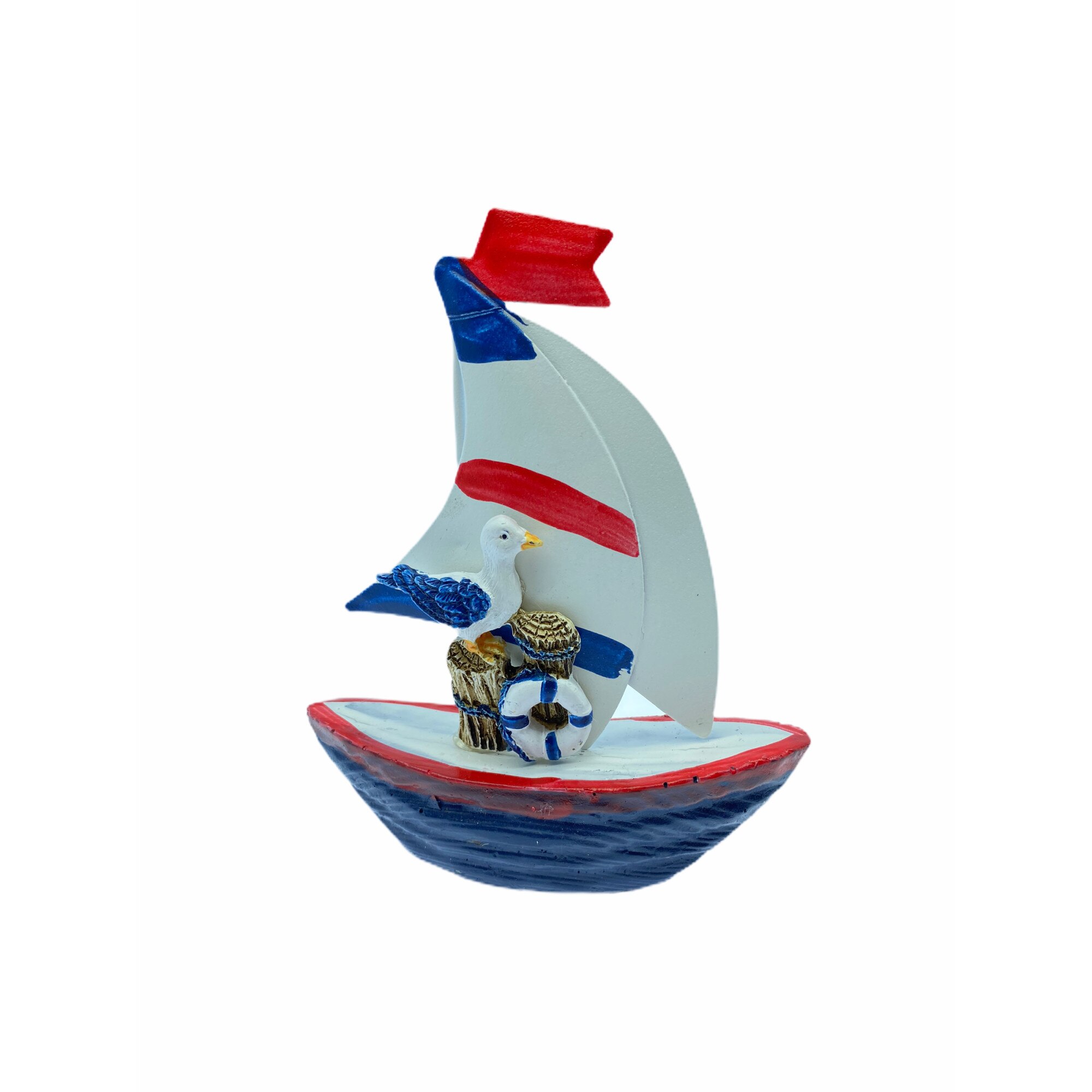 Decoratiune Atelier barca cu pasare, 14cm