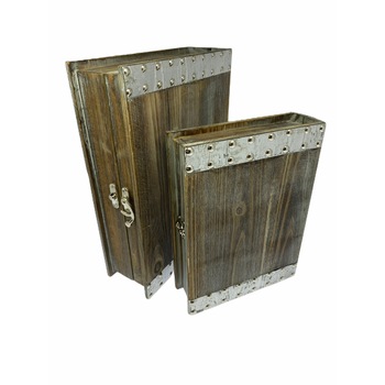 Set Atelier 2 cufere cu insertii de metal, Lemn Set Atelier 2 cufere cu insertii de metal, Lemn