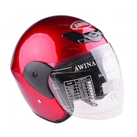 Casca scuter ABS, open face parasolar detasabil, rosu