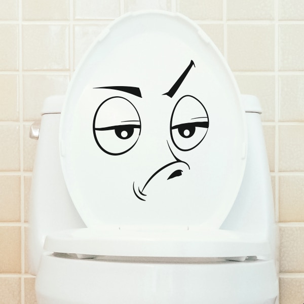 education wipe out Landscape Sticker decorativ pentru vasul de toaleta, cu emoji amuzant, negru, 25 x 30  cm - eMAG.ro