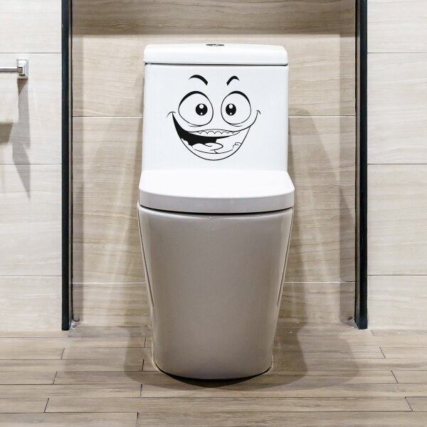 Mr Roux pharmacy Sticker decorativ pentru baie, pentru capacul de toaleta, cu emoji amuzant,  negru, 25 x 22 cm - eMAG.ro