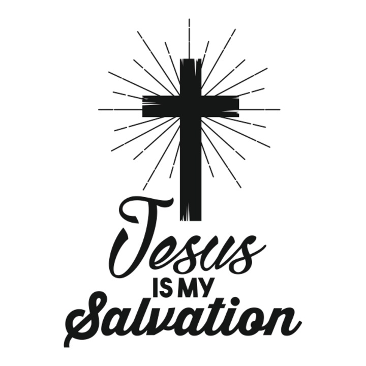 Sticker crestin pentru perete, Jesus is my Salvation, negru, 57 x 78 cm
