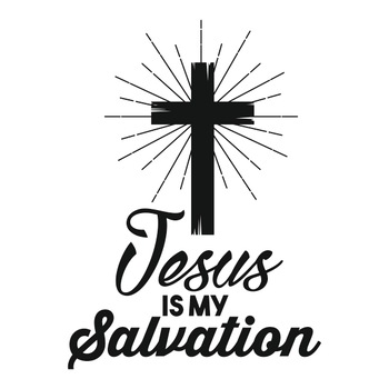 Sticker crestin pentru perete, Jesus is my Salvation, negru, 57 x 78 cm Sticker crestin pentru perete, Jesus is my Salvation, negru, 57 x 78 cm