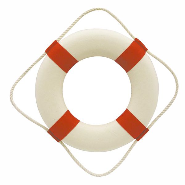 Colac Sea Club, decorativ, alb cu rosu, Ø 30cm