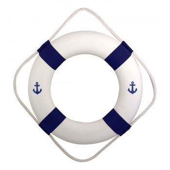 Colac Sea Club, decorativ, alb cu albastru, ancora printata, Ø 50cm Colac Sea Club, decorativ, alb cu albastru, ancora printata, Ø 50cm