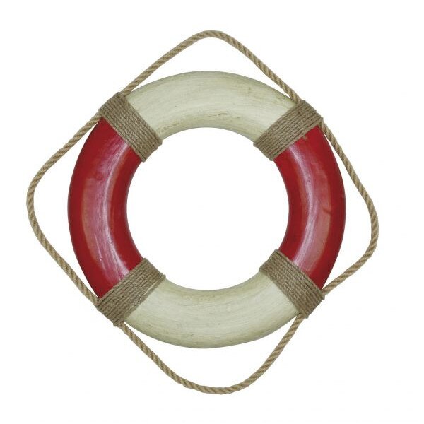 Colac Sea Club, sfoara decorativa, crem/rosu, Ø 36cm