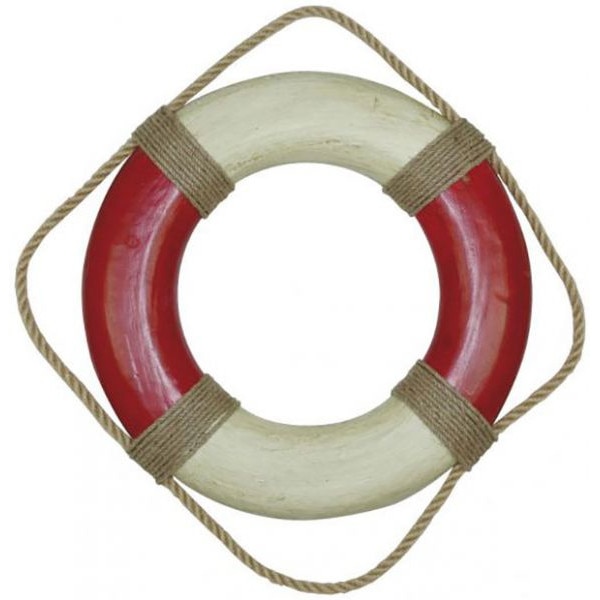 Colac Sea Club, decorativ, hartie turnata, crem/rosu, Ø 49cm