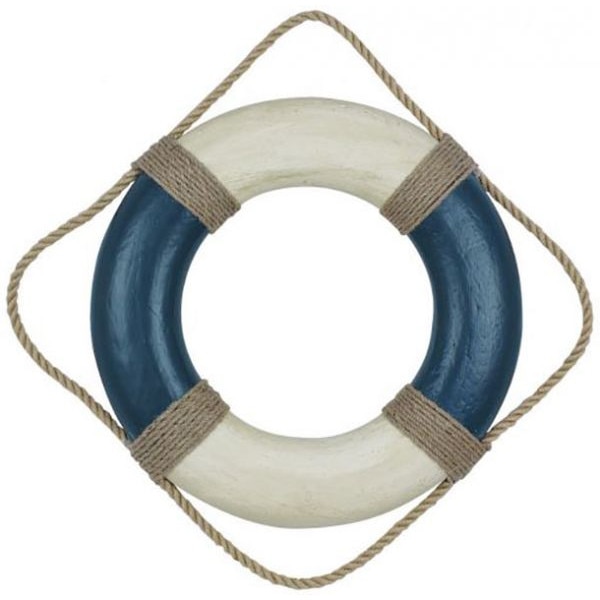 Colac Sea Club, decorativ, hartie turnata, crem/albastru, Ø 49cm