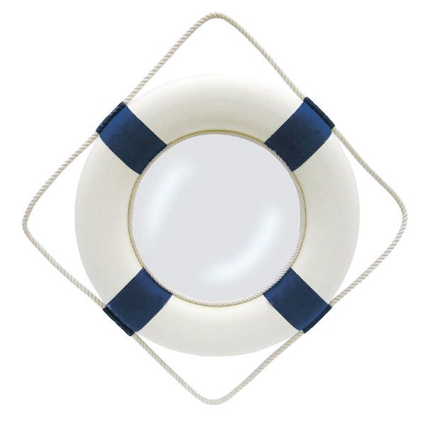 Colac cu oglinda Sea Club, alb/albastru, Ø 50cm