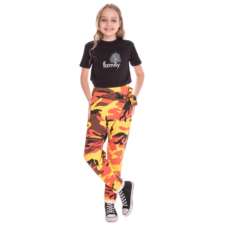 Pantaloni fetite camuflaj