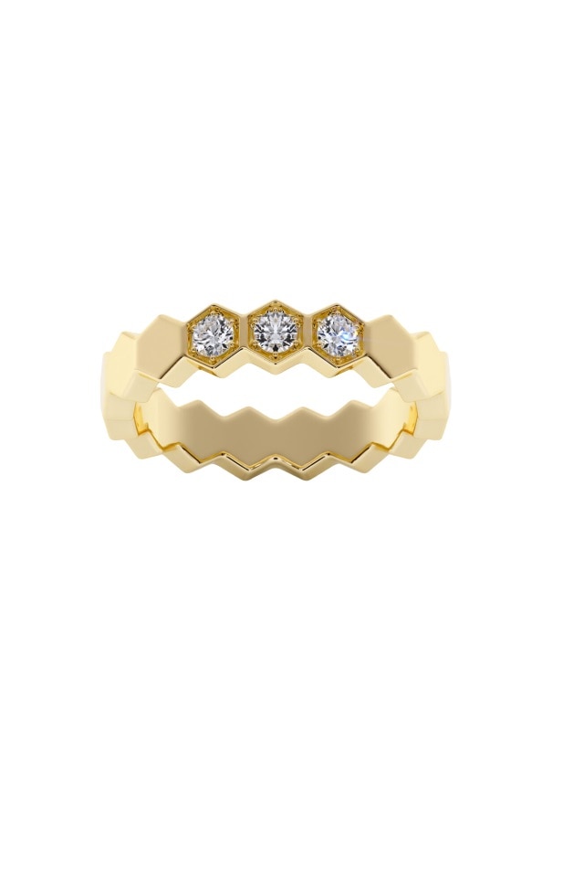 Inel din aur 18K, SIAJ, Vespa, cu diamante create de om 0.15ct