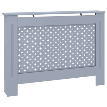 Masca de calorifer cu model cruciulita vidaXL, MDF, 112 x 19 x 81 cm, Gri Masca de calorifer cu model cruciulita vidaXL, MDF, 112 x 19 x 81 cm, Gri