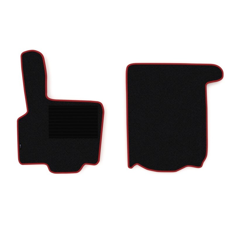 Set 2 covorase camion F-Core, velur, pentru DAF XF 95, 2002-2006, Negru - Rosu