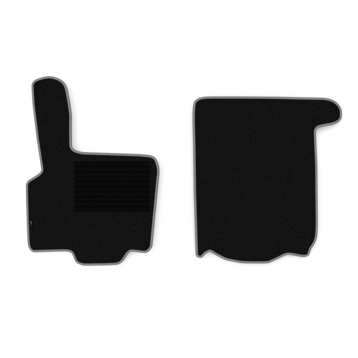 Set 2 covorase camion F-Core, velur, pentru DAF XF 95, 2002-2006, Negru - Gri