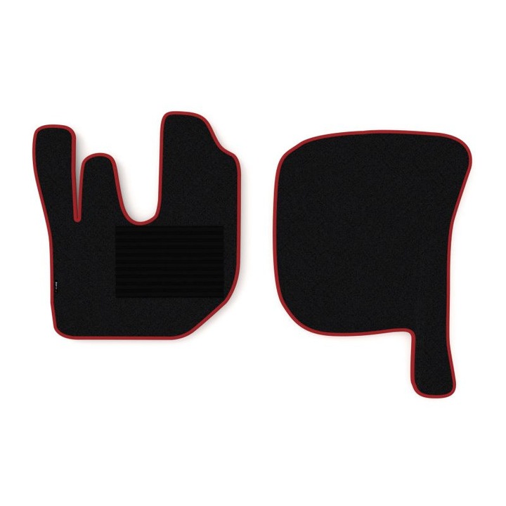 Set 2 covorase camion F-Core, velur, pentru DAF LF 45, LF 55, 2001+, Negru - Rosu