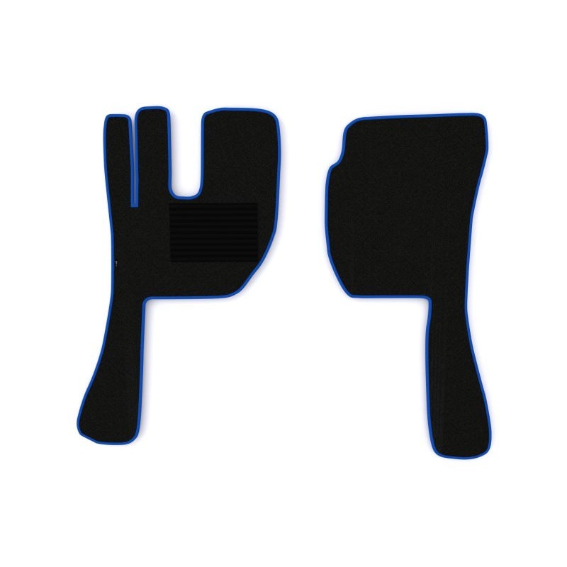 Set 2 covorase camion F-Core, velur, pentru VOLVO FH, FH 16, FH 16 II, FH II, FM, 2003+, Negru - Albastru