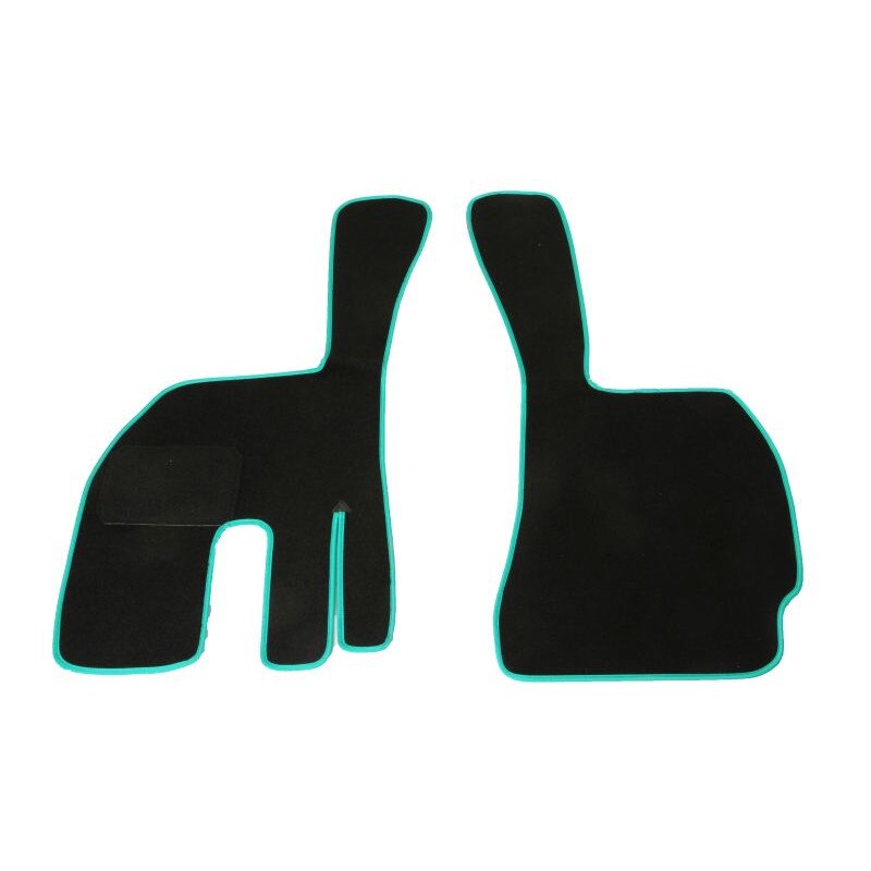 Set 2 covorase camion F-Core, velur, pentru VOLVO FH, FH 16, FH 16 II, FH II, FM, 2003+, Negru - Verde