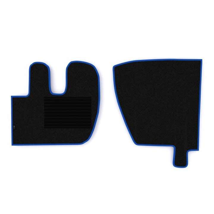 Set 2 covorase camion F-Core, velur, pentru RENAULT PREMIUM, PREMIUM 2, 1996+, Negru - Albastru
