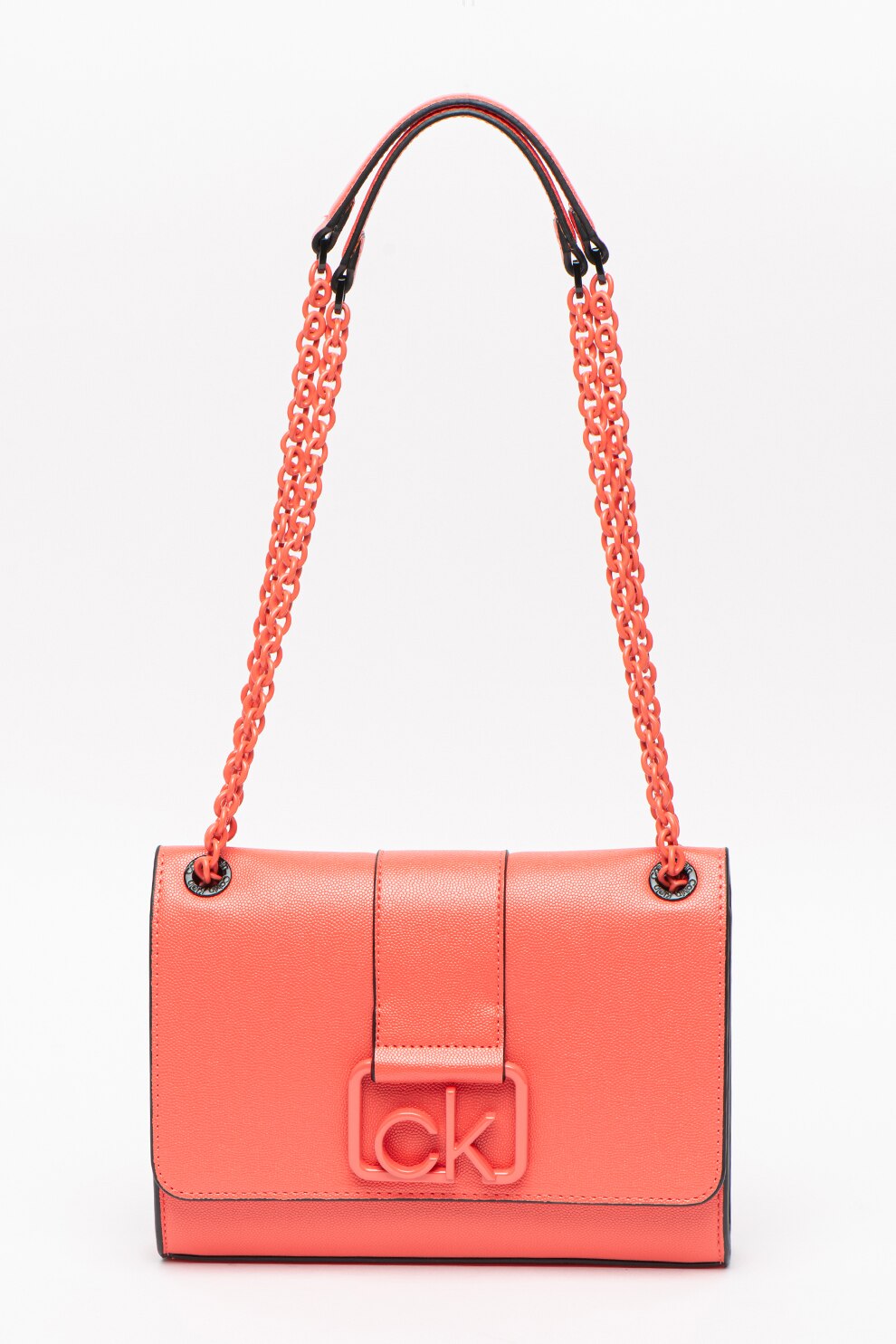 CALVIN KLEIN, Geanta convertibila de piele ecologica, cu bareta de umar Signature, Roz aprins