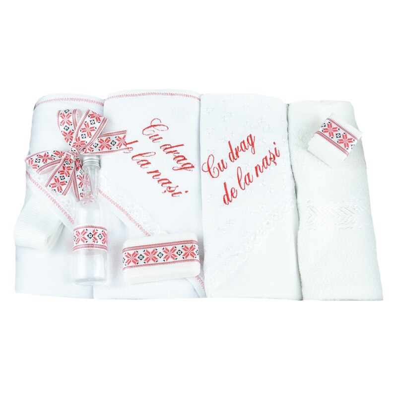 Trusou pentru botez 8 piese NN TB-6, Alb