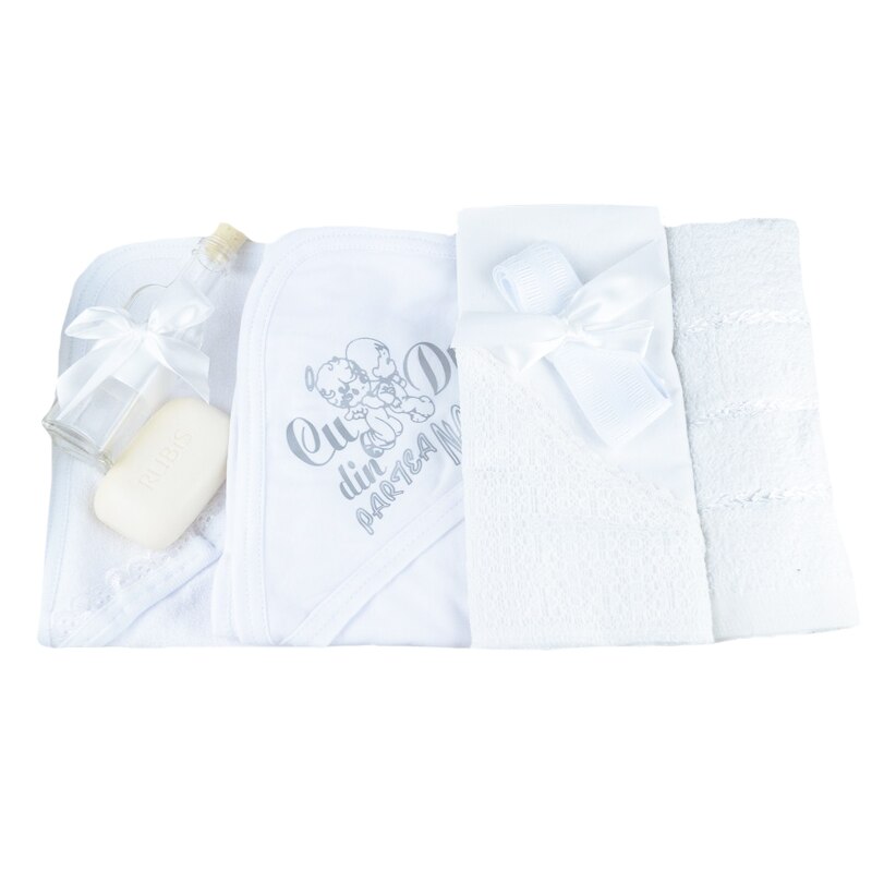 Trusou pentru botez 7 piese NN TB-7, Alb