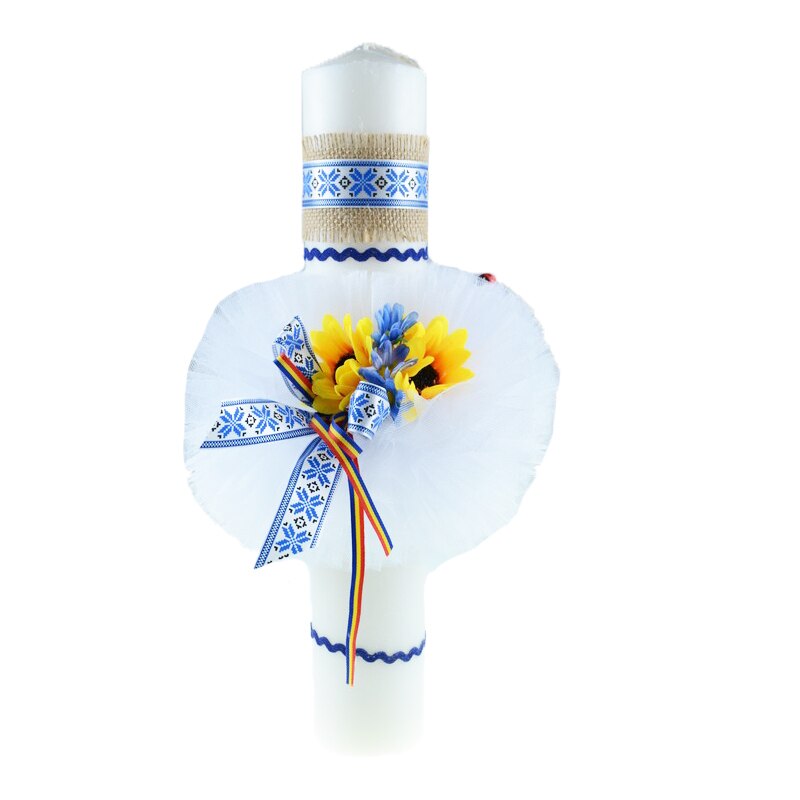 Lumanare pentru botez 40 x 7 cm NN LB-16, Alb