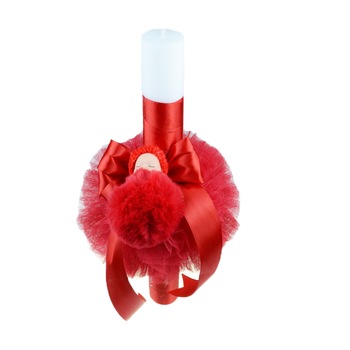 Lumanare pentru botez 40 x 7 cm NN LB-19, Rosu Lumanare pentru botez 40 x 7 cm NN LB-19, Rosu