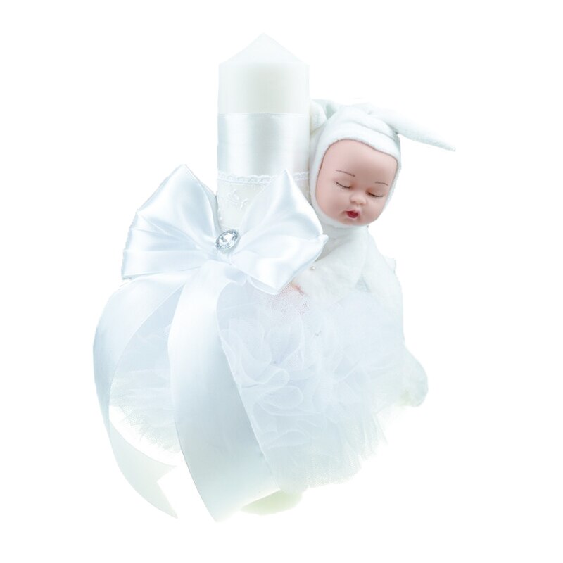 Lumanare pentru botez 30 x 7 cm NN LB-25, Alb