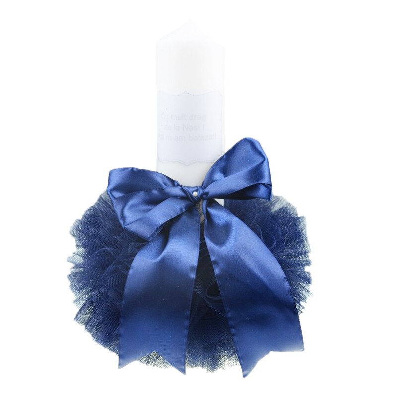 Lumanare pentru botez 30 x 7 cm NN LB-28, Bleumarin