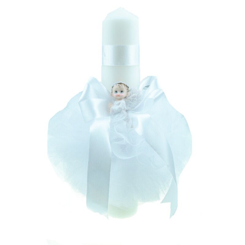 Lumanare pentru botez 30 x 7 cm NN LB-34, Alb