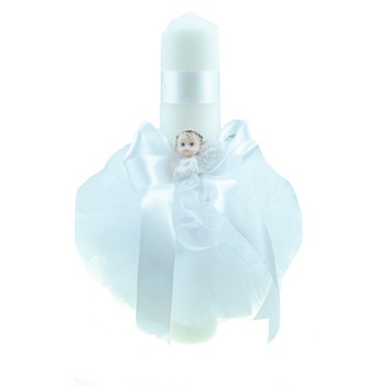 Lumanare pentru botez 30 x 7 cm NN LB-34, Alb Lumanare pentru botez 30 x 7 cm NN LB-34, Alb