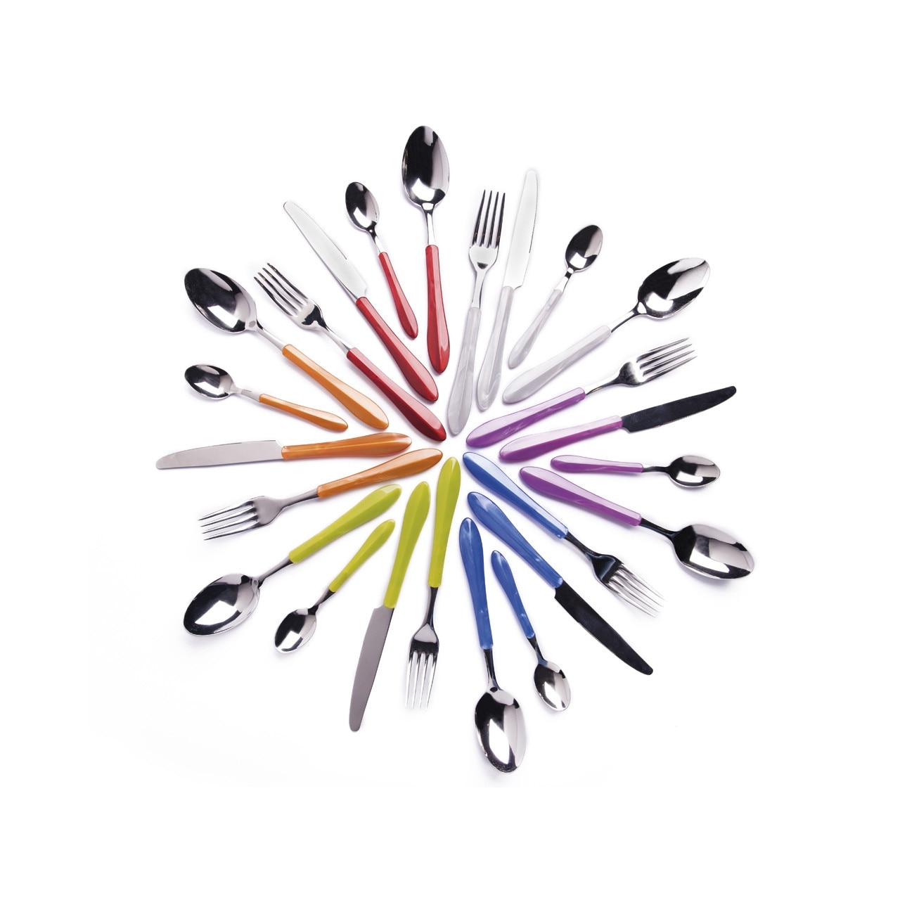 Set tacamuri 24 piese, Diamond, Color Life, inox, multicolor