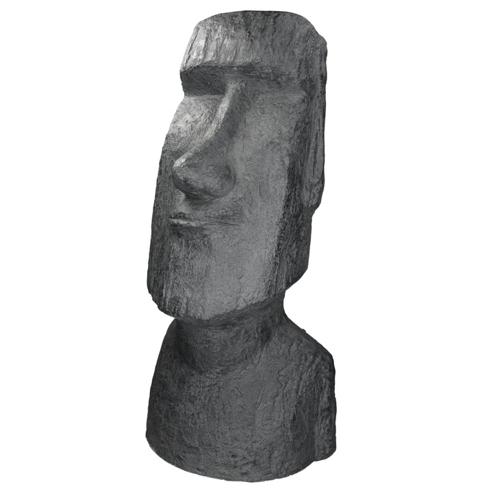 Декоративна фигурка ECD Germany Moai, За тераса/двор, Антрацит, 38 х 32 х 78 см