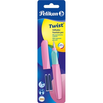 Stilou Pelikan, Twist sweet lilac, penita M, 2 rezerve albastre, blister Stilou Pelikan, Twist sweet lilac, penita M, 2 rezerve albastre, blister