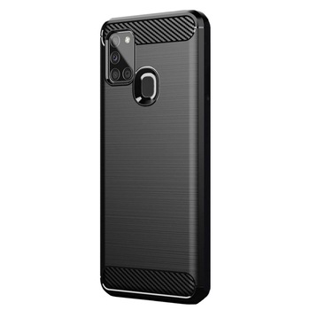 Husa Flexibila Antisoc Carbon pentru Samsung Galaxy A21s, Negru Husa Flexibila Antisoc Carbon pentru Samsung Galaxy A21s, Negru