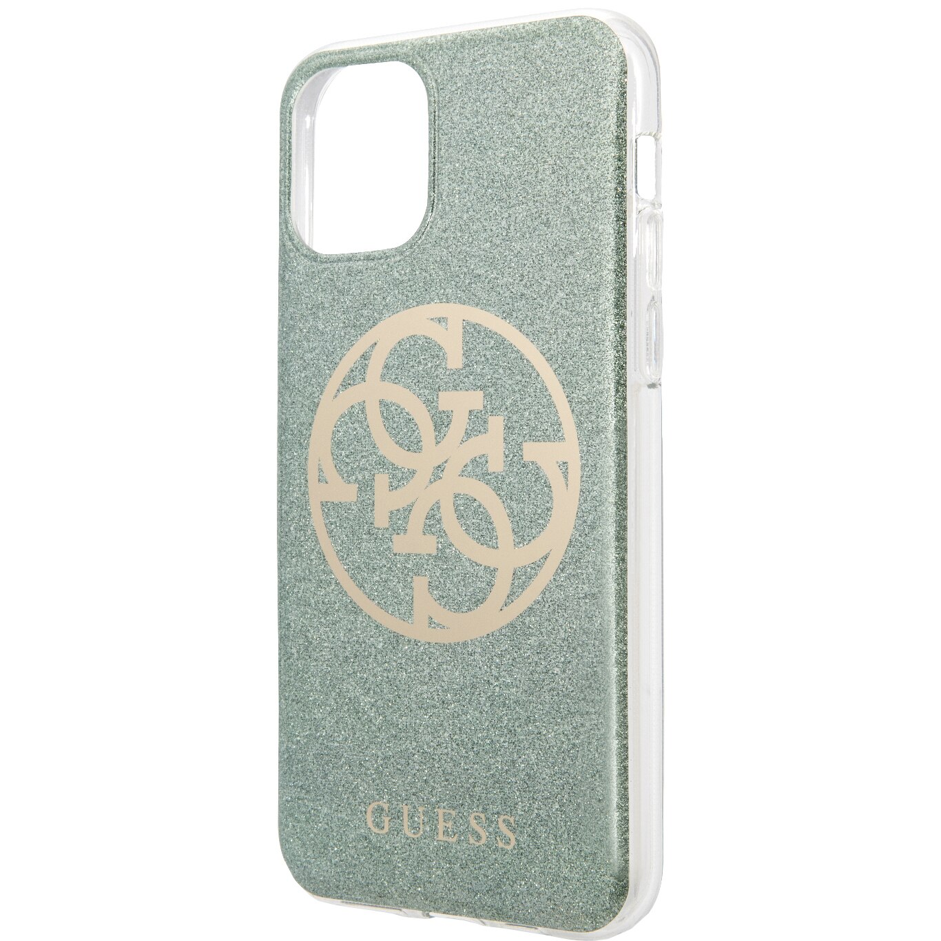 Husa de protectie Guess Silicone Circle Glitter GUHCN58PCUGLKA pentru iPhone 11 Pro, Green