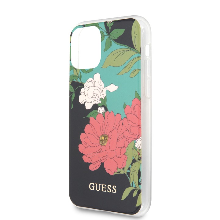 Предпазен калъф Guess N*1 Flower за iPhone 11 Pro Max, GUHCN65IMLFL01, Black