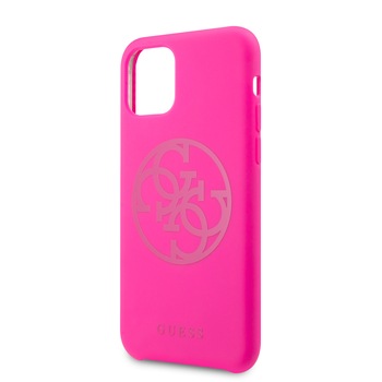 Husa de protectie Guess Silicone Tone pentru iPhone 11 Pro, GUHCN58LS4GFU, Pink Husa de protectie Guess Silicone Tone pentru iPhone 11 Pro, GUHCN58LS4GFU, Pink